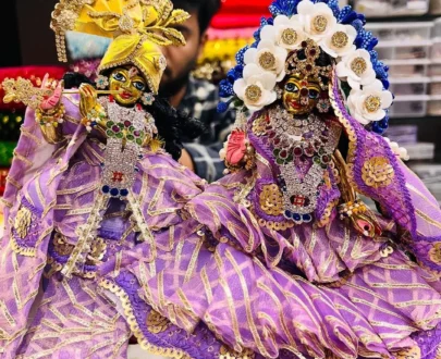 Brass Radha Krishna with Jewelry